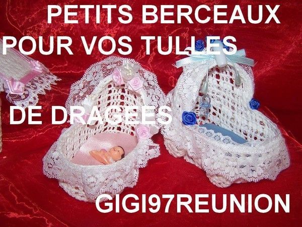 CROCHET PETITS BERCEAUX  BAPTEME