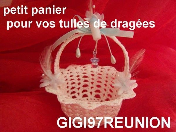 CROCHET PETITS PANIERS BAPTEME